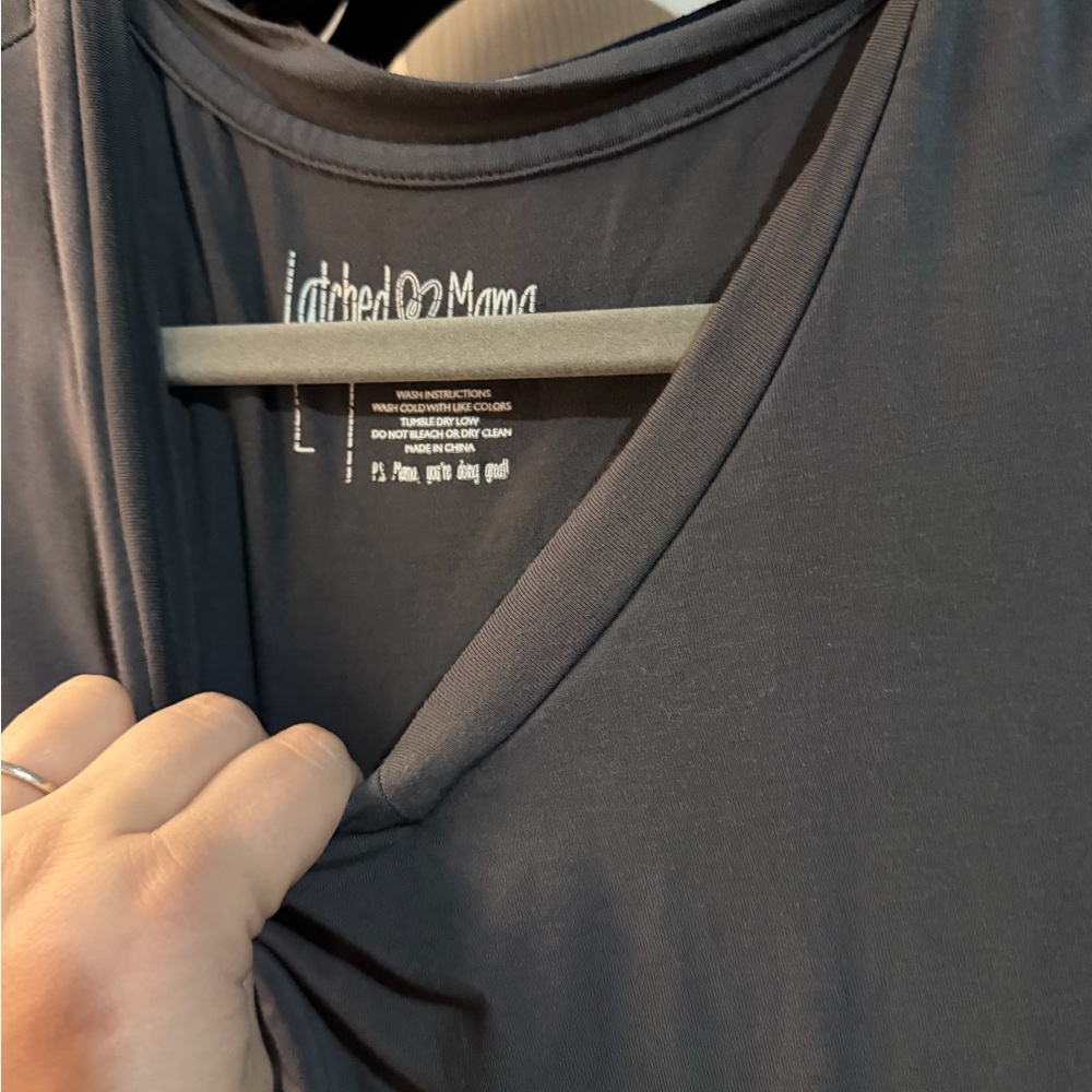 Latched Mama Charcoal V-Neck Tee